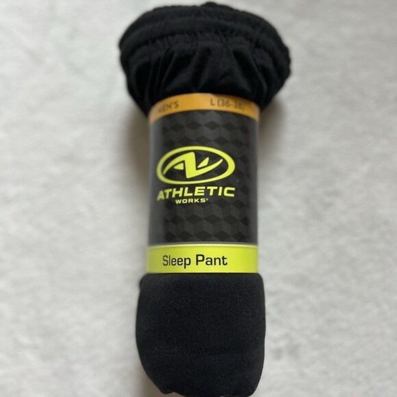 Athletic Works Mens Black Sleep Pant L 36-38 Soft Polyester Elastic Waist - Picture 4 of 6